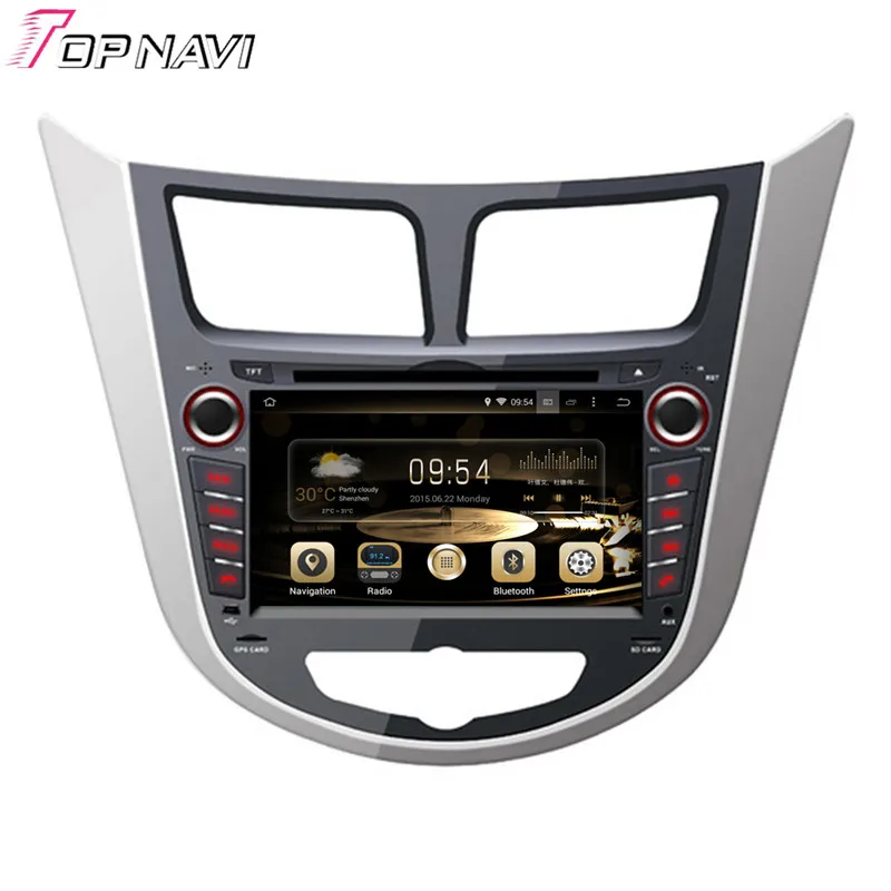 Topnavi Octa Core Android 6 0 Автомобильный DVD плеер для Hyundai Verna/Accent/Solaris/Grand Avega/Accent Blue/Accent WIT