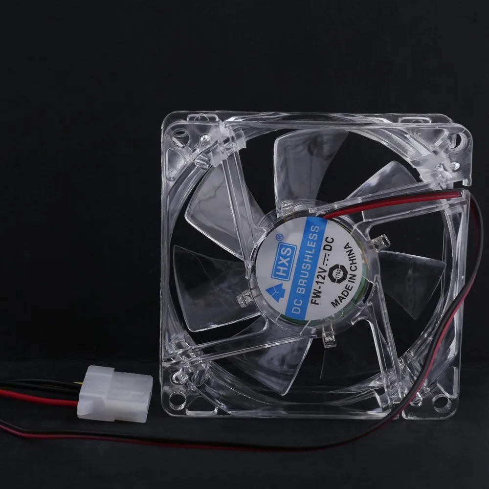 12V 0.20A 80x80x25mm Компьютерный Вентилятор 4 LED бесшумный корпус компьютера охлаждающий