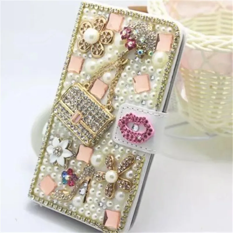 Роскошный кожаный чехол кошелек со стразами и кристаллами для iPhone 11 12 Pro Max XR 6 7 8 plus