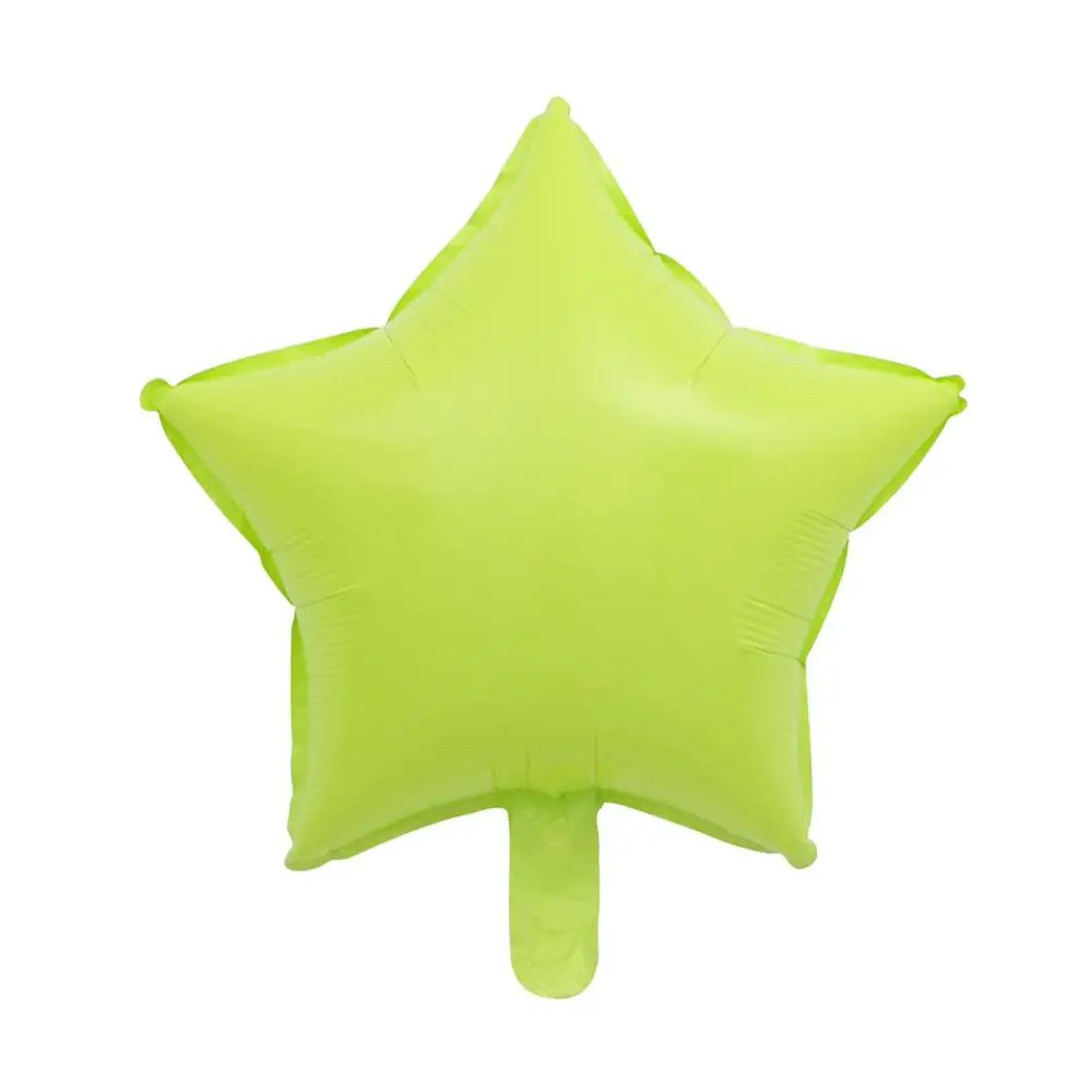 green star 50 шт./лот 18 дюймов Сердце Звезда круглый цвет мороженого конфеты цвет макароны фольги шары для свадьбы и дня рождения вечерние украшения - Цвет: green star