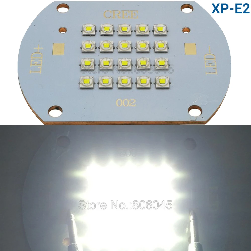 60 Вт Cree XLamp XP E2 XPE2 20 светодиодов холодный белый свет 6000K 6500K Φ мА многокристальный