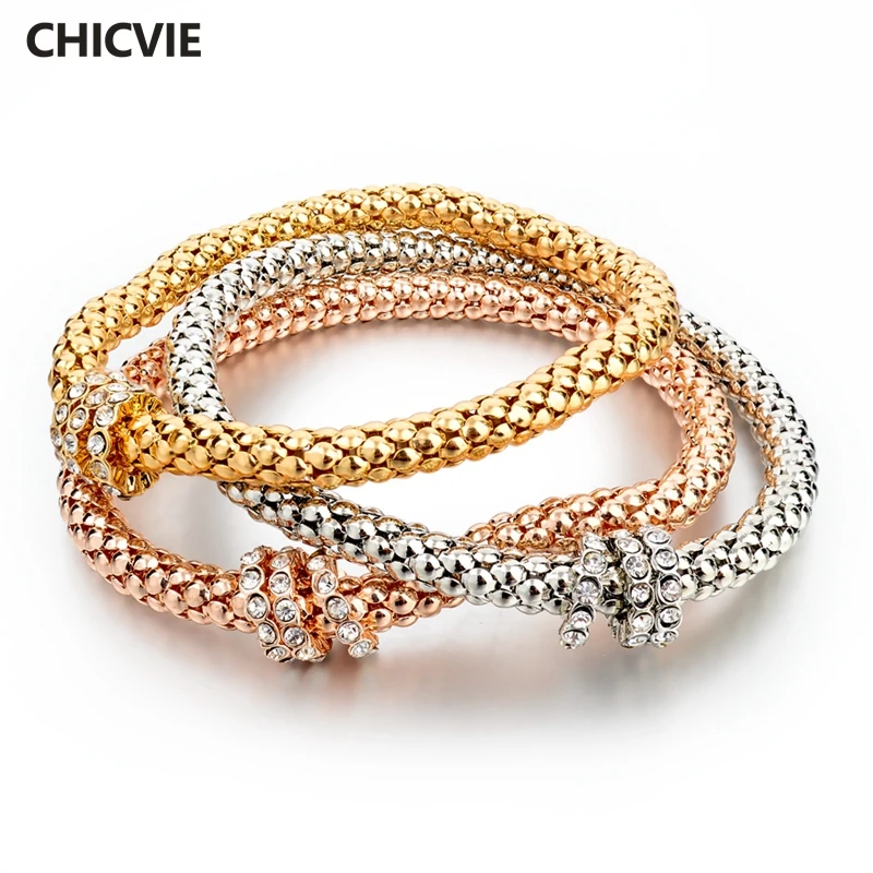 CHICVIE винтажные золотые бриллиантовые браслеты и подвески для женщин подарки