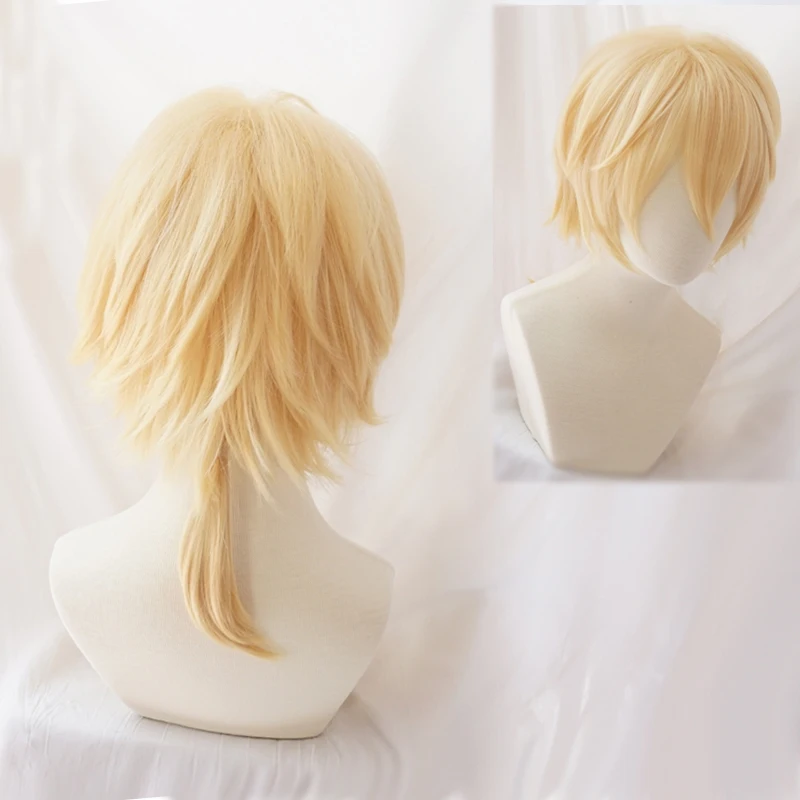 Vocaloid Kagamine Rin / Len короткие светлые термостойкие волосы косплей костюм парик + трек