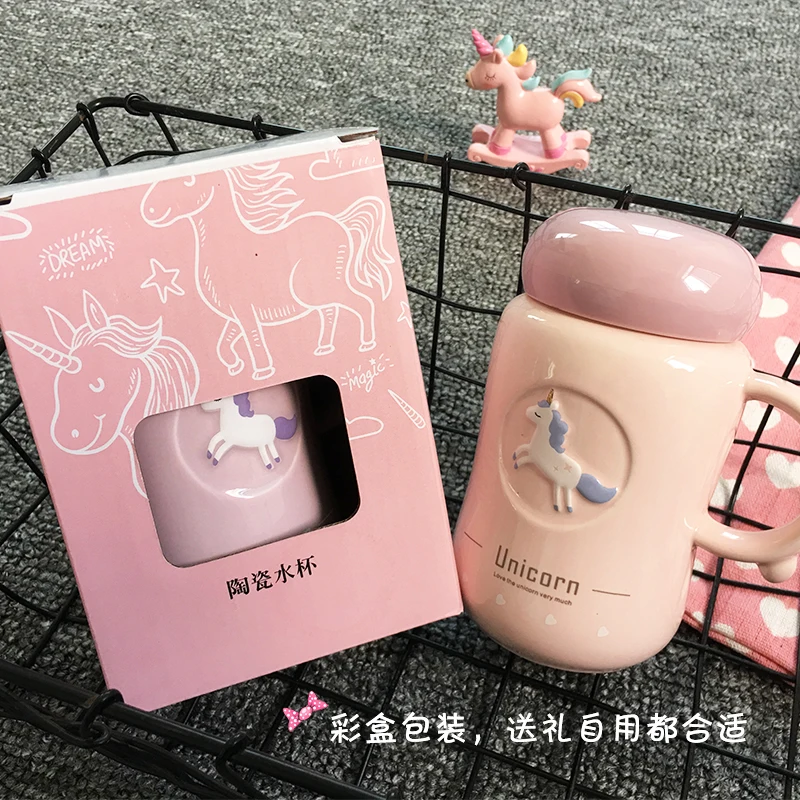 Носорог кружка керамическая чашка для воды с крышкой прекрасный корейский
