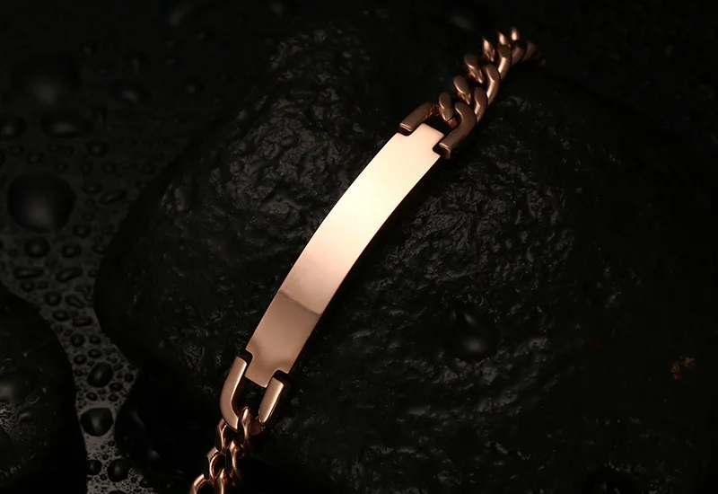 Модный браслет из нержавеющей стали розового золота с изогнутой картой мужские