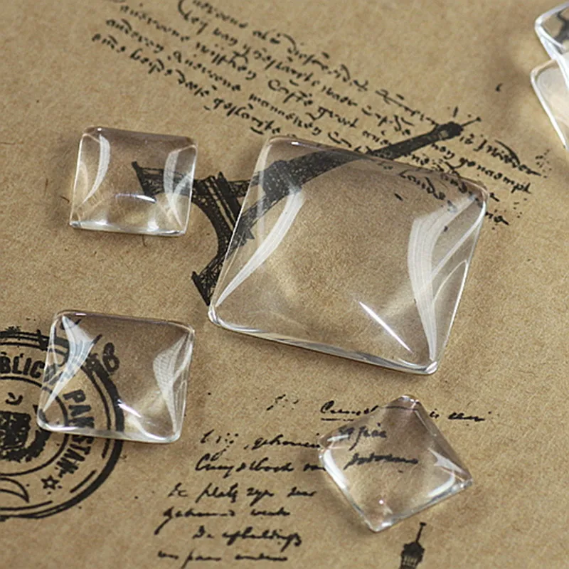 Квадратные стеклянные кабошоны прозрачные подвески для пустых подвесных лотков