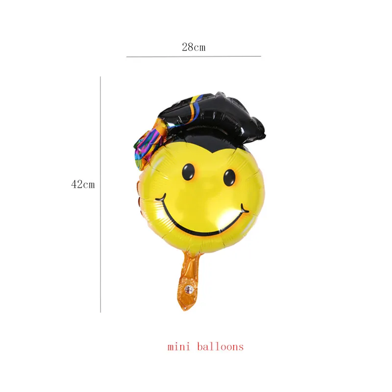 mini smiling face Доктор шарики Звезда Круглый Выпускной воздушные шары град Globos Выпускной подарок Back To School аксессуары для вечеринки, дня рождения Декор - Цвет: mini smiling face