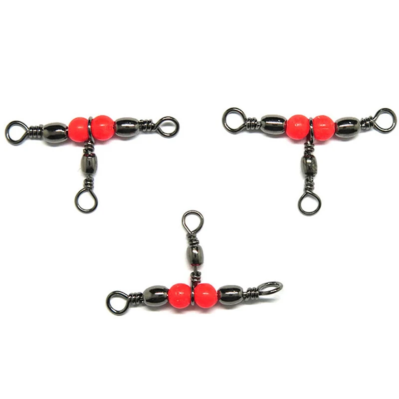 20 шт./лот 3 сторонний латунный рыболовный Вертлюг поворотное кольцо крючок