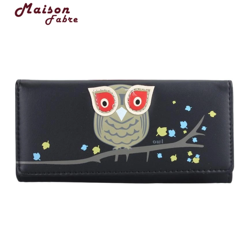 Новый модный длинный кошелек с рисунком совы кожаный для мобильного телефона