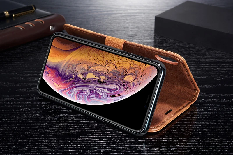 Роскошный чехол из натуральной кожи для Apple IPhone X XS 6S 7 8 Plus SE 11 Pro Max XR откидной Магнитный чехол-бумажник для телефона съёмный корпус