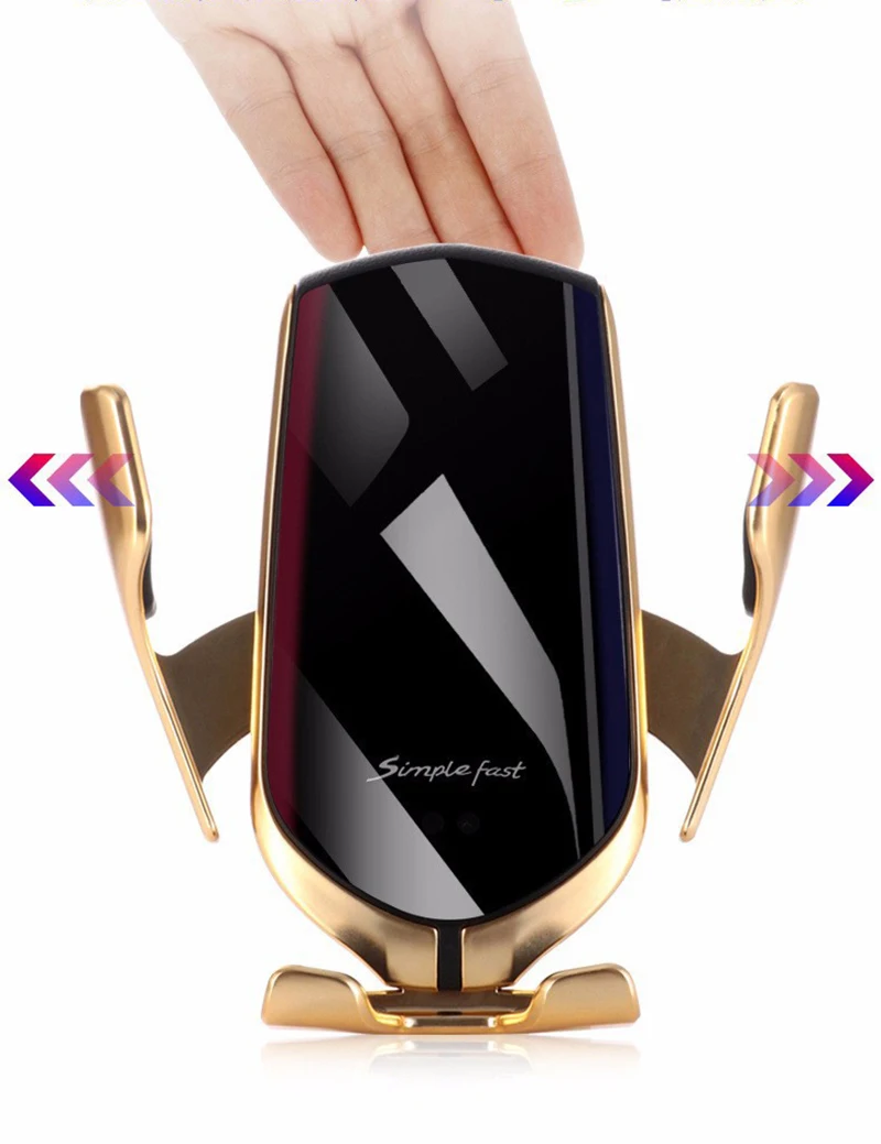 10 Вт R1 автоматическое зажимное автомобильное беспроводное зарядное устройство