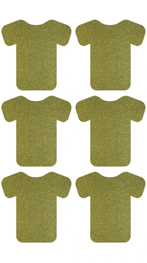 3.8cm Shirt gold glitter sticker label | Stickers