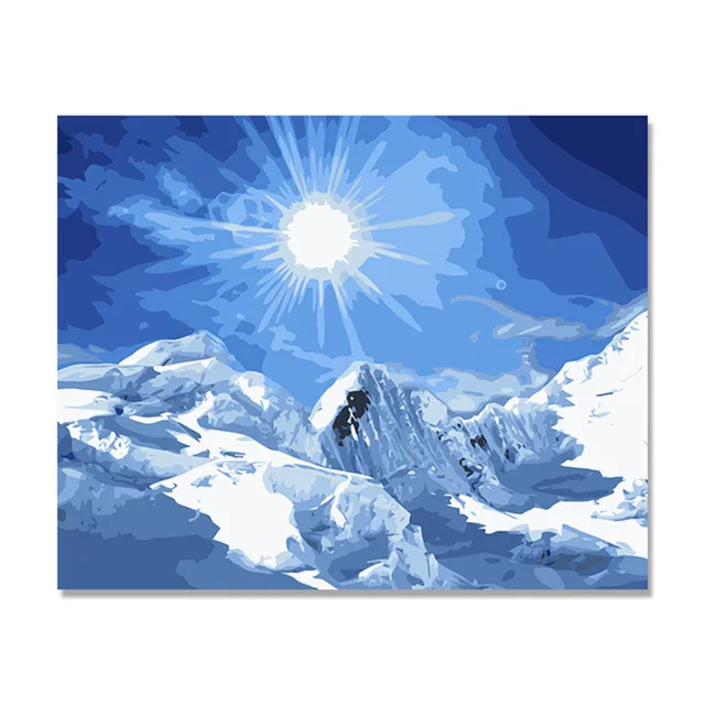 Цифровая живопись маслом iceberg Сычуань Замороженные DIY цвет развлечения украшения