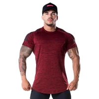 new mens elastic short sleeve breathable t shirt summer fashion fitness men gyms casual tight bodybuilding tees tops clothing