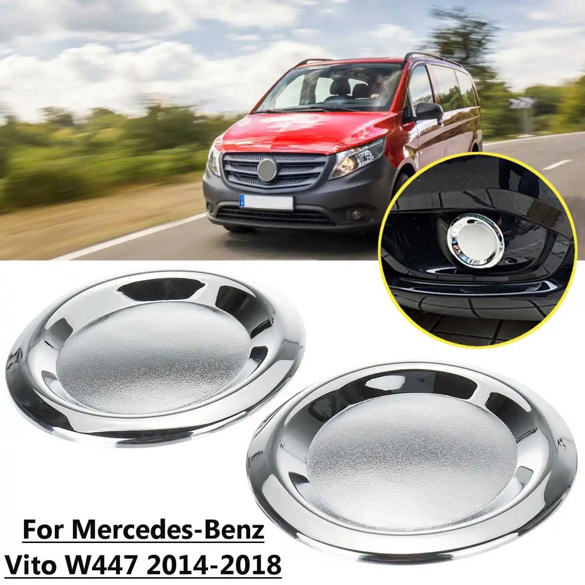 Для Benz Vito W447- 2 шт. передняя противотуманная фара Крышка лампы рамка отделка бампер вождения Drl для автомобиль mercedes Стайлинг стикер