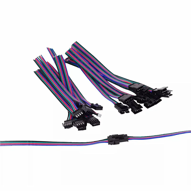 Разъем светодиодной ленты 2pin 3pin 4pin 5pin WS2812B WS2812 5050 RGB RGBW светодиодные ленты светильник SM JST Мужской Женский Разъем провода кабель