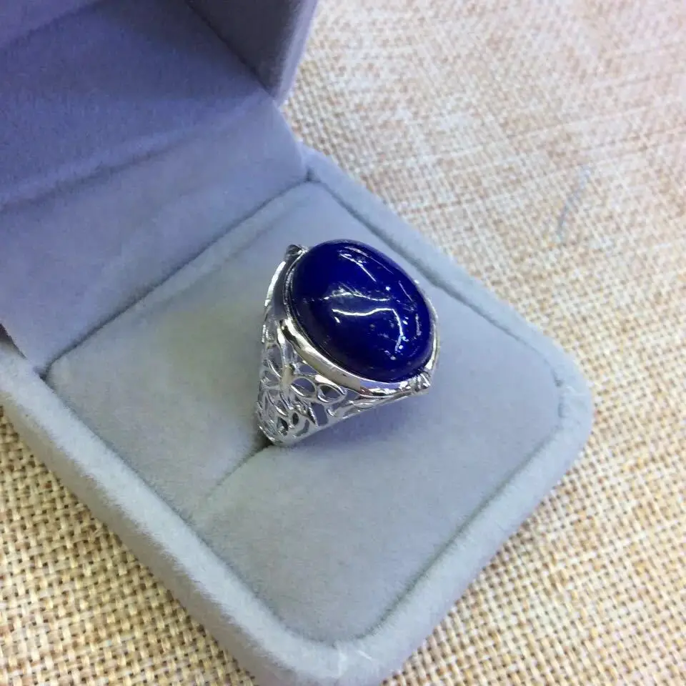 Серебряные украшения S925 с инкрустацией, из чистого серебра натуральный афганский лазурит бабочка в виде бабочек Открытые Кольца