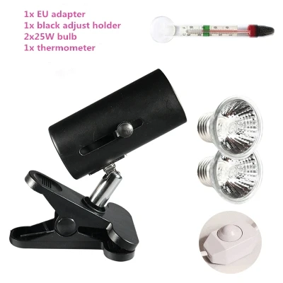 adjust black 2 lamps 25 Вт UVA& uvb лампа УФ лампа для черепах заполняющий светильник с кальцием uvb-лампа uvb 3,0 лампы для рептилий один комплект - Цвет: adjust black 2 lamps