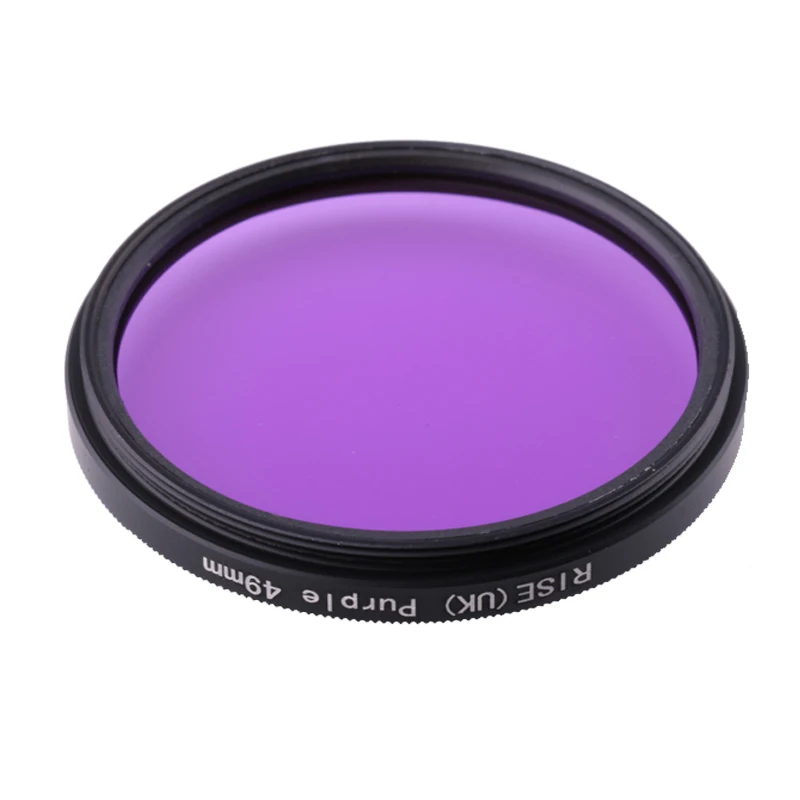 FULL purple Фильтры для камеры полноразмерные 49 мм цветные фильтры для коричневого, оранжевого, розового, красного, желтого, серого, синего, зеленого, фиолетового цветов для DSLR камеры - Цвет: FULL purple