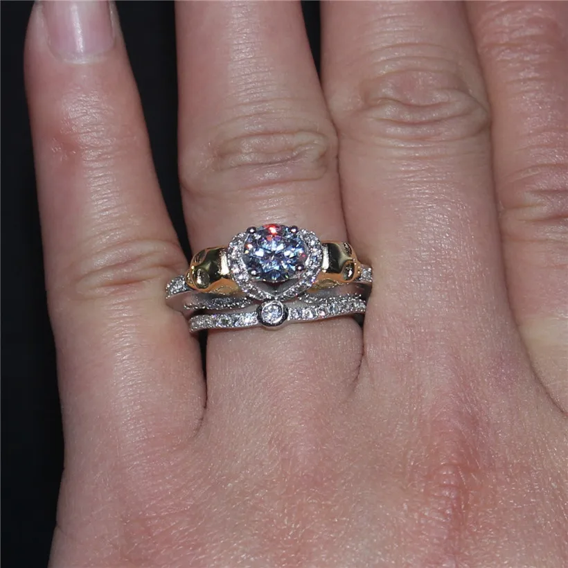 Choucong Lovers ювелирный набор колец в стиле панк 2ct 5A циркониевый камень cz