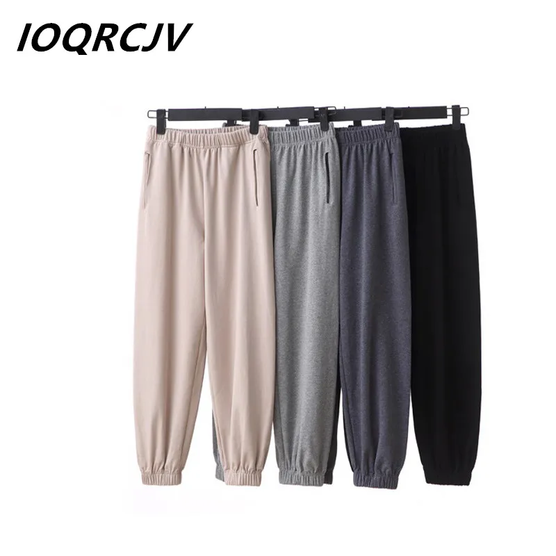 

2019 New Spring Autumn Harem Pants Women Casual Fashion High waist Solid Thin Nine Points Loose Pant Black Pants Female Q369