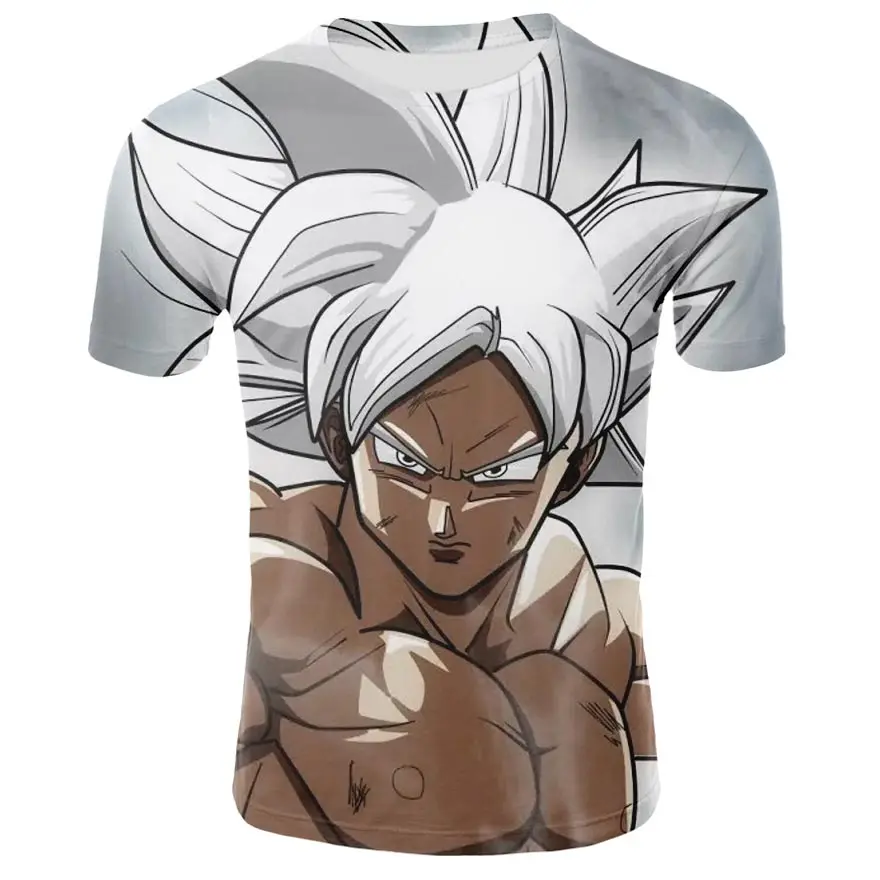 Дракон мяч футболки Аниме Драконий жемчуг Z серии Футболка Harajuku Comic Super Saiyan Goku 3D