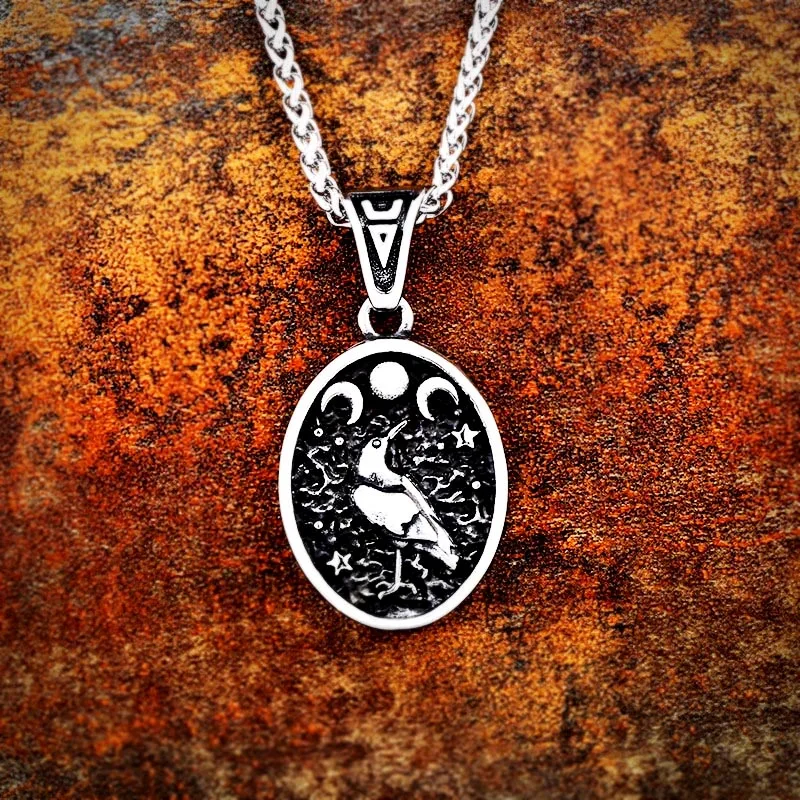 Байер скандинавской Ворон ожерелье с кулоном викинга ворона руны Тора молот