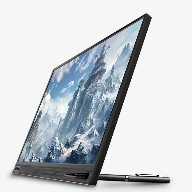P15A портативный монитор 1920x1080 HD ips 15,6 дюймов дисплей светодиодный компьютер монитор с кожаный чехол для PS4/Xbox/телефона/игр/камеры