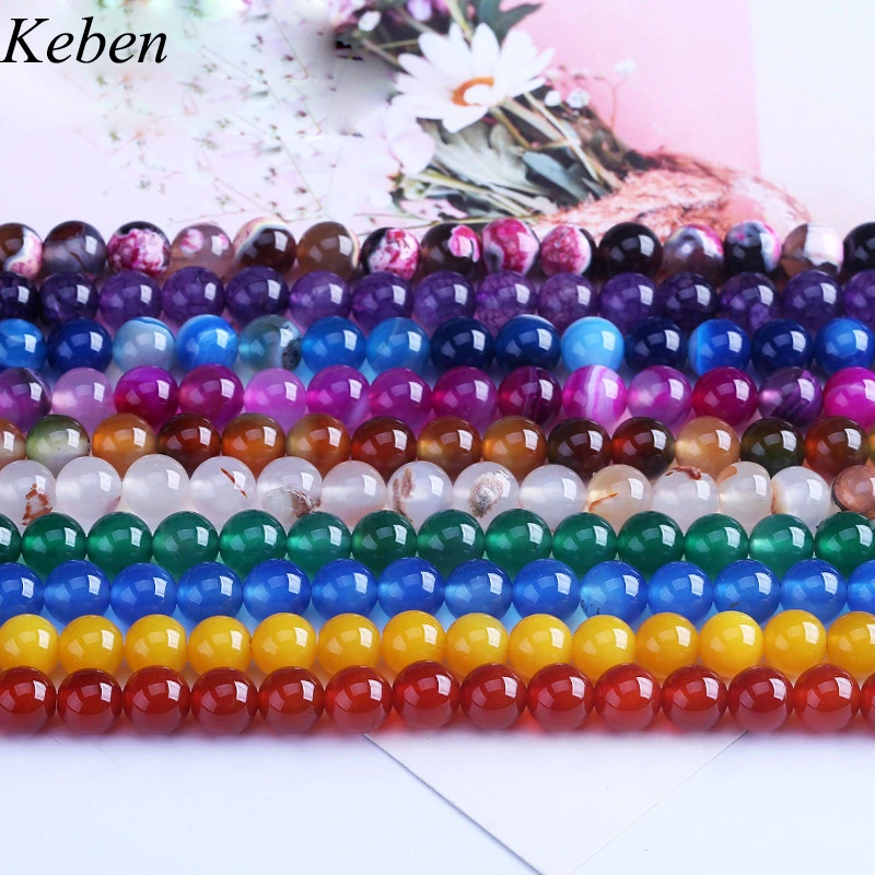 New Fashion 4 6 8 10mm Natural Stone Beads Black Lava Tiger Eye Bulk Loose For DIY Jewelry Making Bracelet Necklace | Украшения и