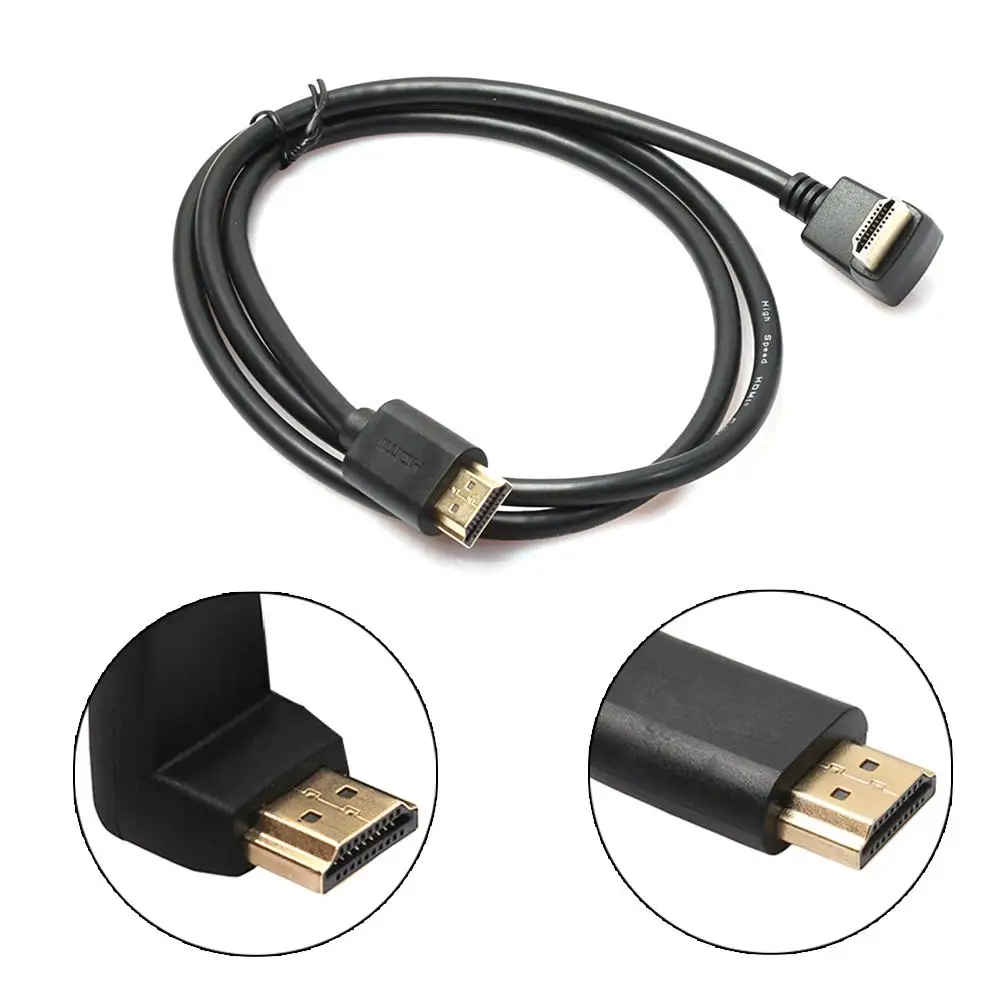 Прямой угол HDMI 1 4 версия Кабель адаптер папа ТВ разъем 270/90 градусов HD tv AV 3D для