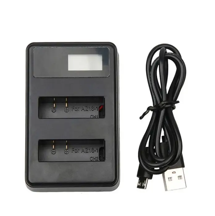 Зарядное устройство с двумя аккумуляторами USB кабелем AZ16 1 ЖК дисплеем для Xiaomi Xiaoyi