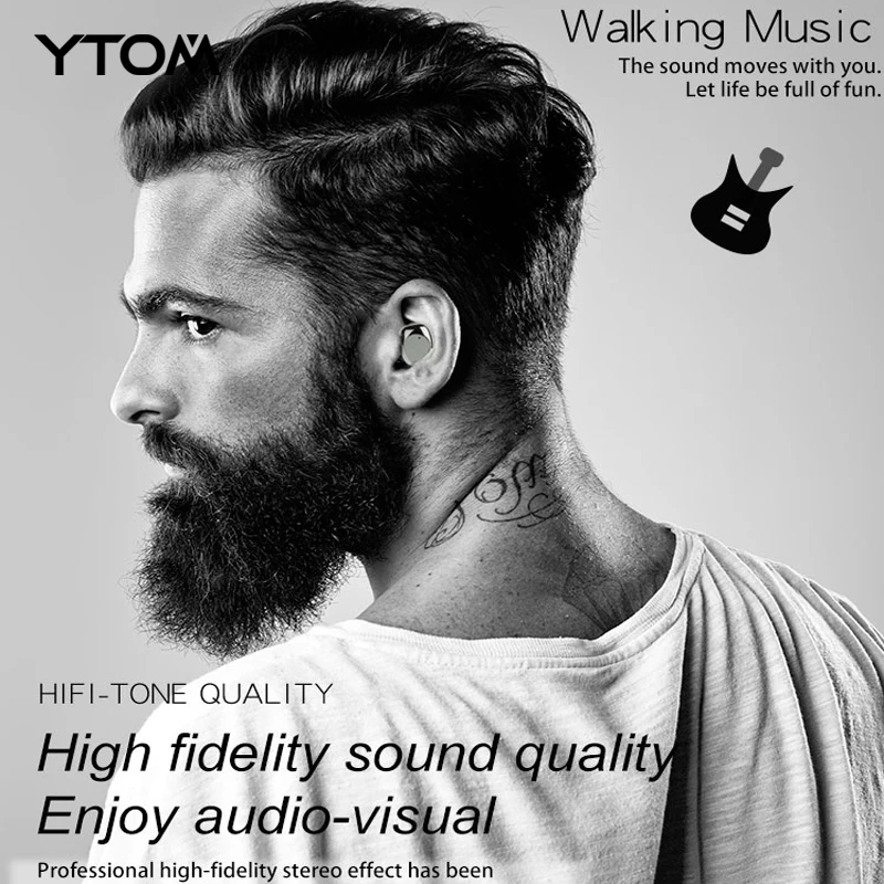 YTOM TX26 8H тяжелые басы металлические Bluetooth 5,0 наушники настоящие Беспроводные наушники с шумоподавлением наушники для спортивных смартфонов ПК
