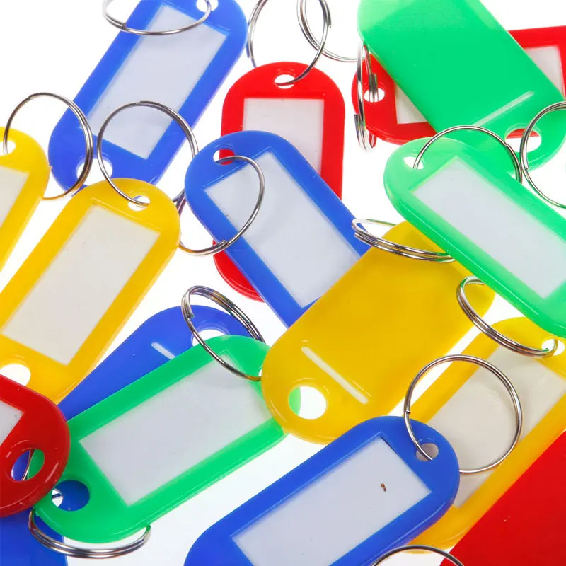 Пластиковые заготовки для брелоков 30 шт. кольцо ключей сделай сам бирки с именем