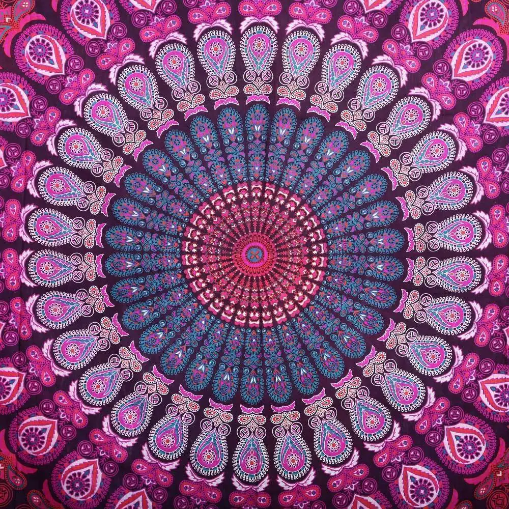 Large Mandala Indian DecorTapestry Wall Hanging Hippie Bohemian Beach Towel Polyester Thin Blanket Yoga Shawl Mat | Дом и сад