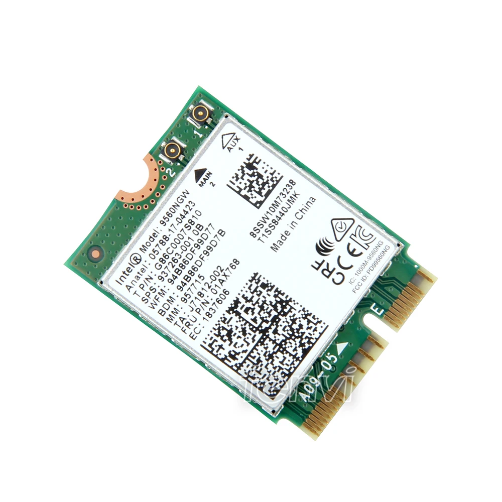 Двухдиапазонная Беспроводная сетевая Wlan карта 1 73 Гбит/с 802.11ac для Intel 9560 9560NGW NGFF Key E
