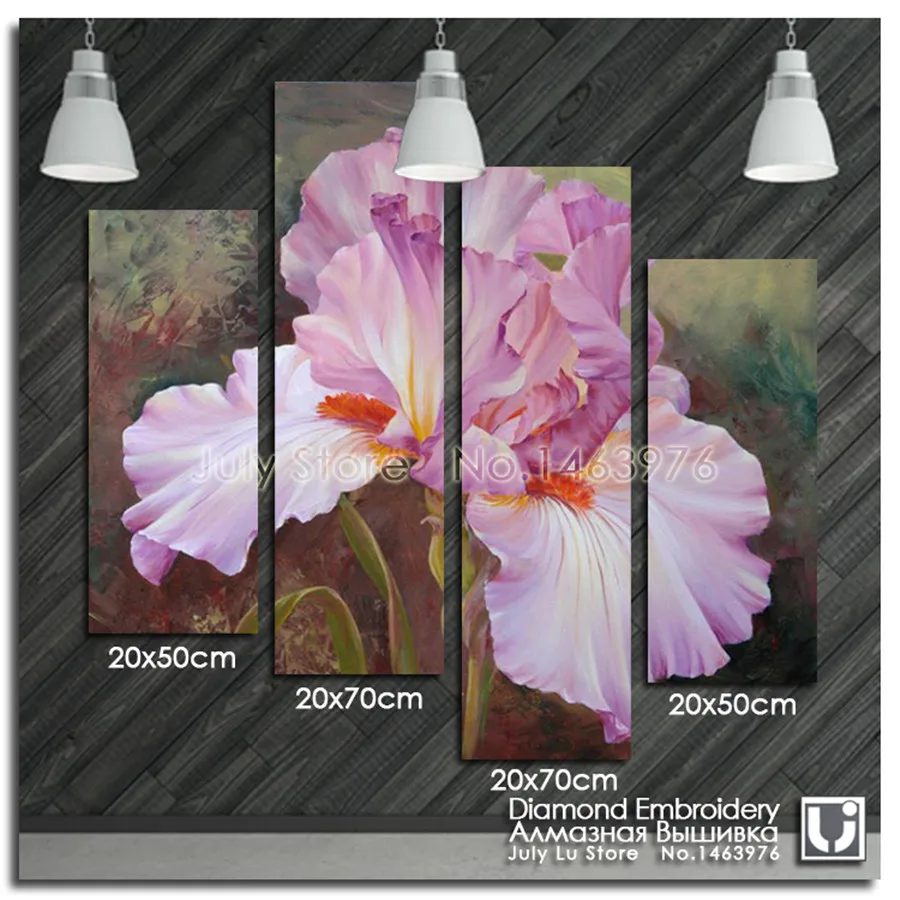 Четыре части цветок бабочки 5d Вышивка с кристаллами цветы изображения