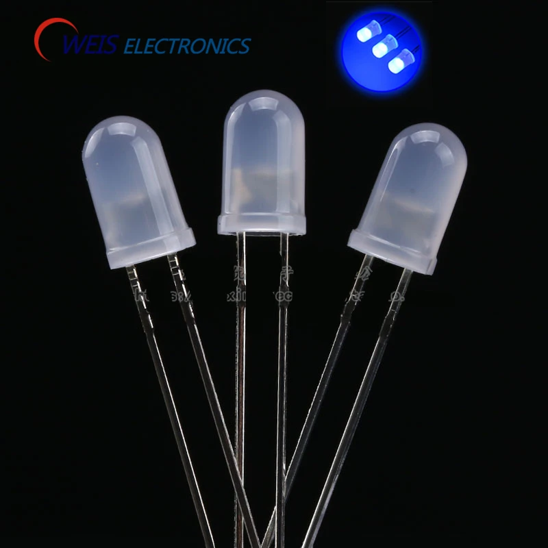 

OWEIS 100PCS/LOT 5MM/F5 Diffused LED White Turn Blue LED ROUND HEAD SUPER LIGHT LED Lamp Emitting Diodes dropshipping