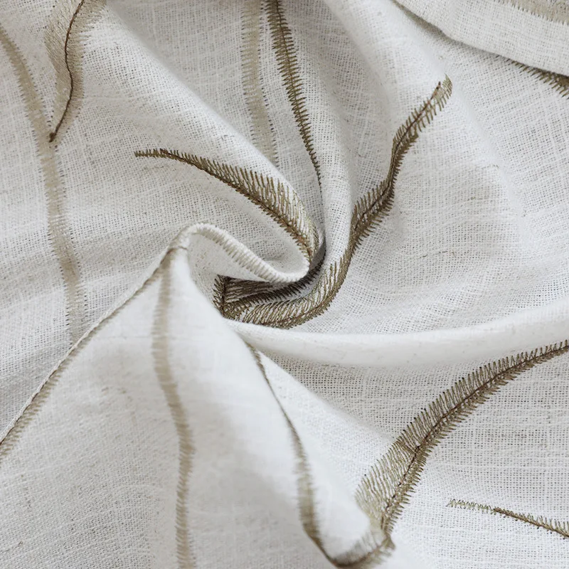 Простые современные Хлопчатобумажные Занавески с вышивкой для гостиной