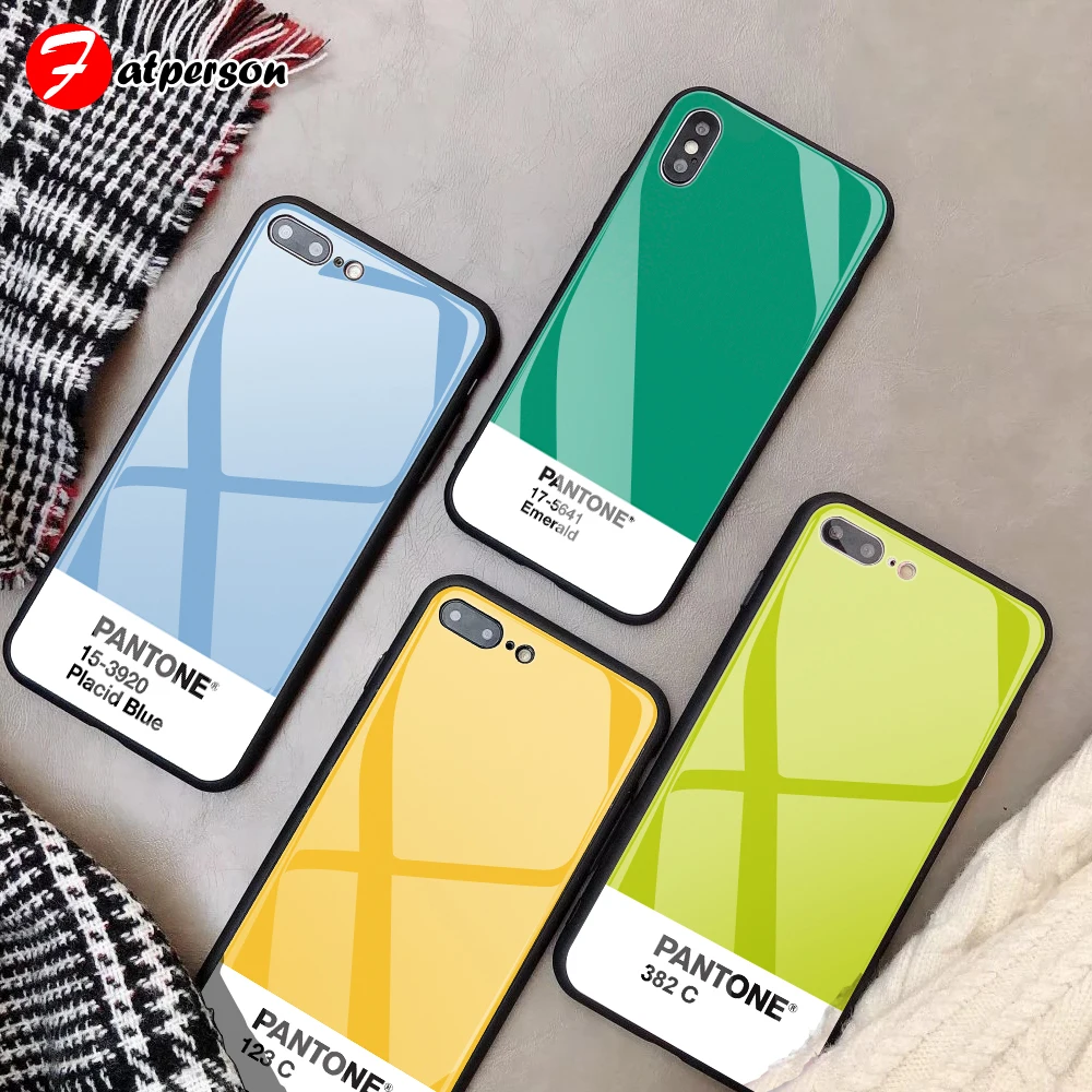 Чехол для телефона из закаленного стекла iPhone 7 XS 11 Pro MAX XR 8 Plus DIY Pantone 12 mini Max SE