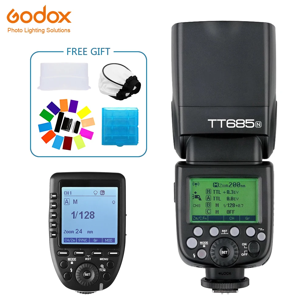 Беспроводная вспышка Godox TT685 TT685N Speedlite TTL + Xpro N ТРИГГЕРНАЯ для камеры nikon D800 d700 D7100