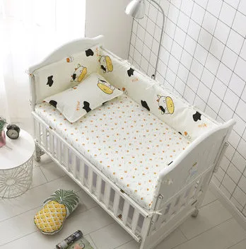 

6pcs Cow baby bed around set unpick wash bumpers for cot bed baby stuff for newborns (4bumpers+sheet+pillow cover)