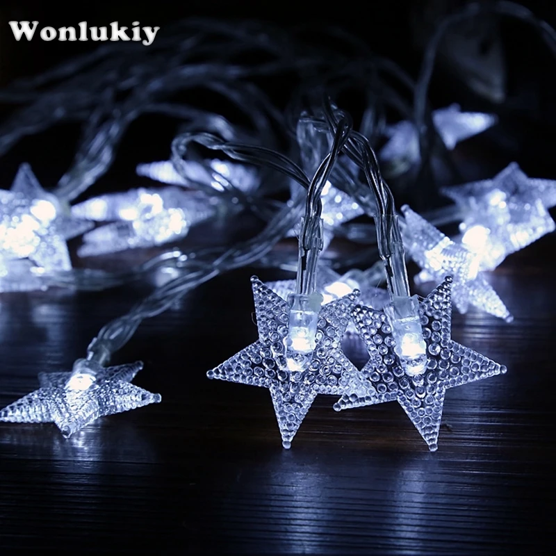 Wonlukiy AC220V ЕС Plug Водонепроницаемый открытый светящаяся гирлянда для помещений 50 м
