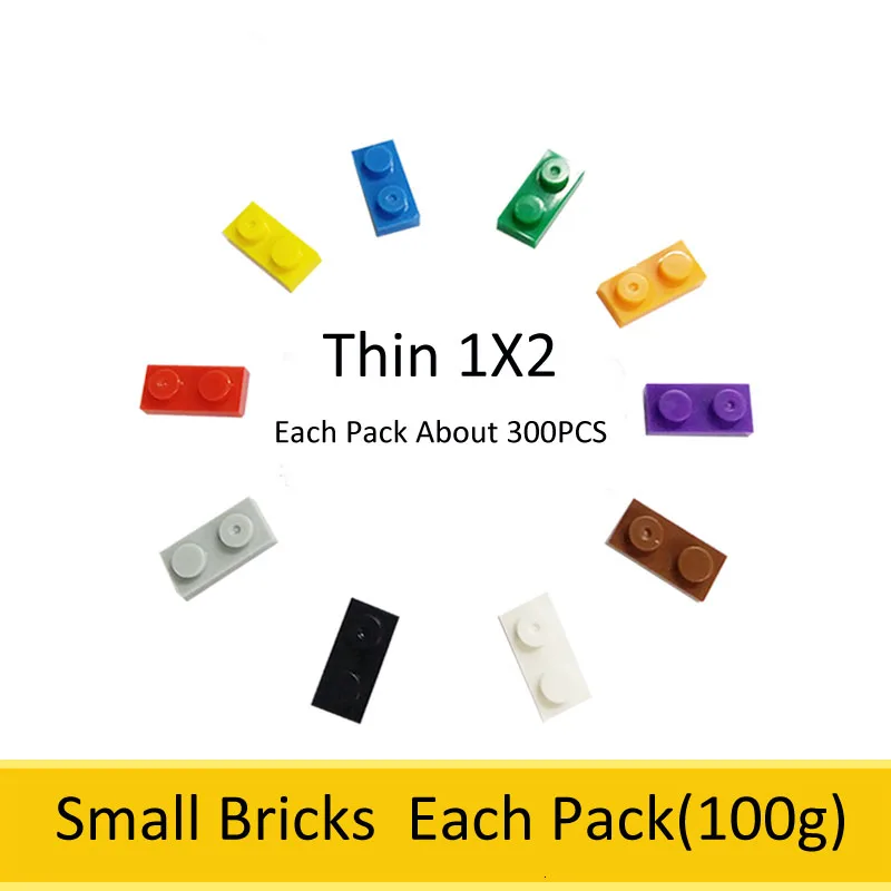 1x2 Thin Bricks Classic Base Building Blocks Small Enlighten Learning Toys For Kid Each Pack 100g About 300PCS | Игрушки и хобби