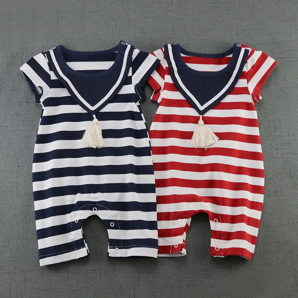 2017 летняя одежда для новорожденных девочек из 100% хлопка темно-синие комбинезоны