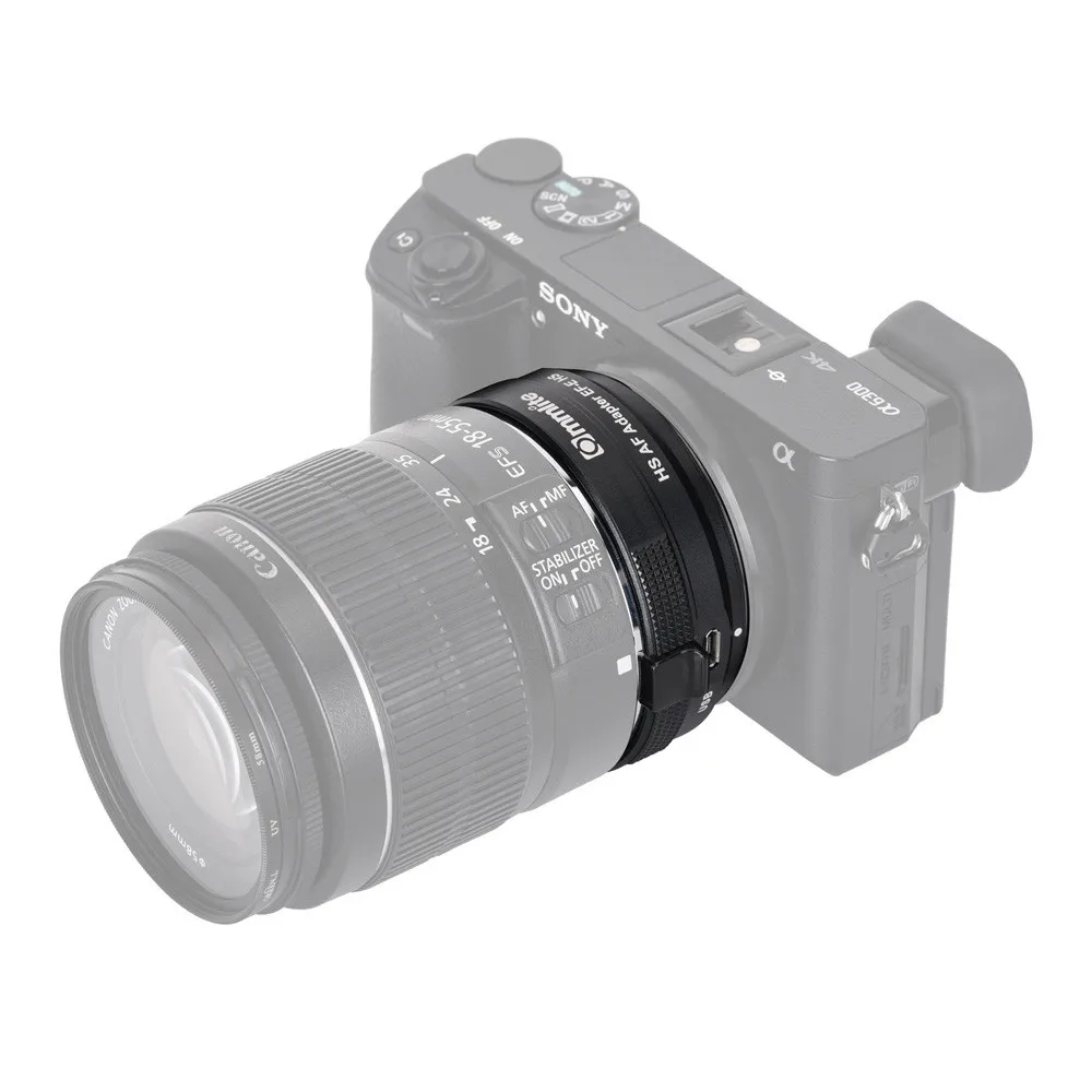 Commlite CM EF E HS более быстрый адаптер для объектива с автофокусом Canon EF/EF S камеры sony