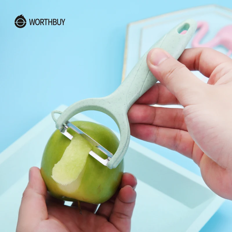 WORTHBUY Овощечистка из нержавеющей стали Картофелечистка с пшеничной соломы ручные