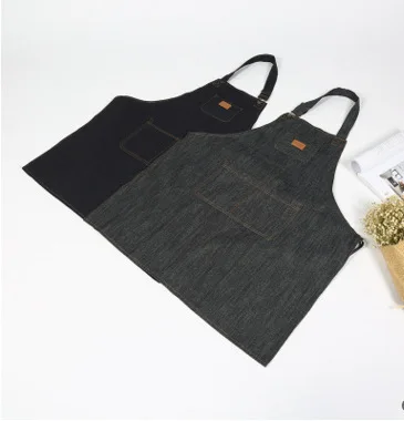 1 шт. модные безрукавные фартуки из джинсовой ткани Женский кухонный фартук