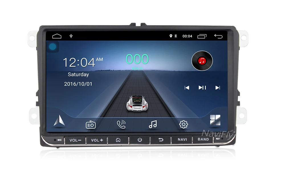 NaviFly 9 дюймов Android8.1 автомобильный Мультиплеер для Volkswagen golf 6 touran passat B7 Skoda сиденье с gps Навигатором Радио BT RDS