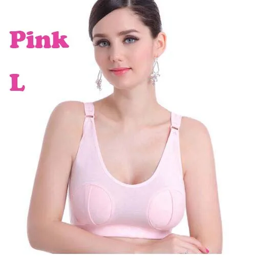 Pink L Бюстгальтер для кормящих мам, Бюстгальтер для кормления, молокоотсос бюстгальтеры для беременных женщин, детское нижнее белье для кормления грудью, простое - Цвет: Pink L