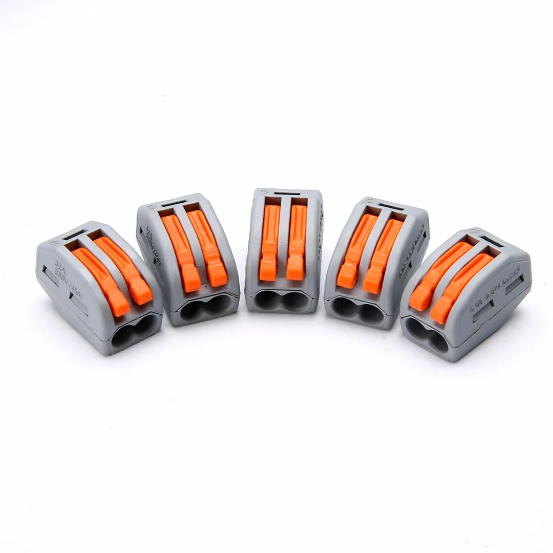 10 шт./лот PCT-212 пружинный рычаг Push Fit многоразовый 2 провода разъем 30A 2 Pin проводник терминал